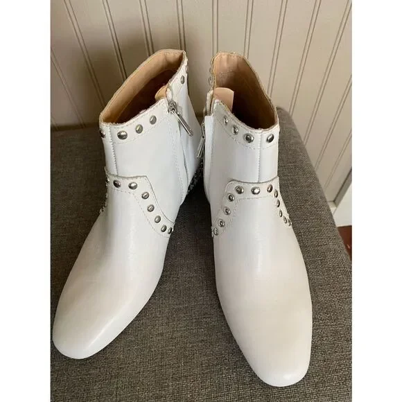 Sam Edelman White Boots “Studded” Lorin Boot 9.5 - Picture 4 of 7